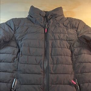 Nautica Woman’s Black Puffer Jacket with Pink Accents Sz M